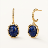 Pendientes Velvet Blue Drop en Plata 925 Bañada en Oro de 18 Kt