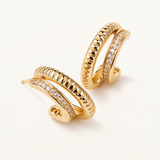 Pendientes Caela Line en Plata 925 Bañada en Oro de 18 Kt