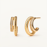 Pendientes Caela Line en Plata 925 Bañada en Oro de 18 Kt