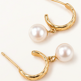 Pendientes Coral con Perla en Plata 925 Bañada en Oro de 18 Kt