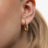 Pendientes Twist Golden en Plata 925 Bañada en Oro de 18 Kt