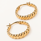 Pendientes Twist Golden en Plata 925 Bañada en Oro de 18 Kt