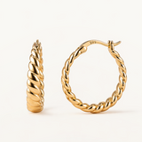 Pendientes Twist Golden en Plata 925 Bañada en Oro de 18 Kt