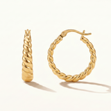 Pendientes Twist Golden en Plata 925 Bañada en Oro de 18 Kt