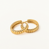 Pendientes Aro Sleek Lines en Plata 925 Bañada en Oro de 18 Kt