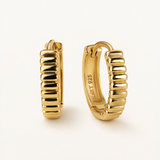 Pendientes Aro Sleek Lines en Plata 925 Bañada en Oro de 18 Kt