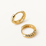 Pendientes Aro Gallonado 10 mm en Plata 925 Bañada en Oro de 18 Kt