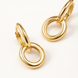 Pendientes Links Duo en Plata 925 Bañada en Oro de 18 Kt
