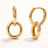 Pendientes Links Duo en Plata 925 Bañada en Oro de 18 Kt