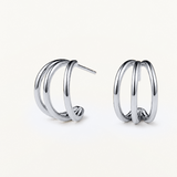 Pendientes Links Trio en Plata de Primera Ley