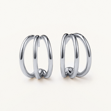 Pendientes Links Trio en Plata de Primera Ley