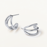 Pendientes Links Trio en Plata de Primera Ley