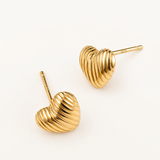 Pendientes Heart Band en Plata 925 Bañada en Oro de 18 Kt