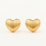 Pendientes Heart Band en Plata 925 Bañada en Oro de 18 Kt