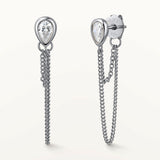 Pendientes Double Oria Chain en Plata de Primera Ley
