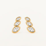 Pendientes Oria Marquise en Plata 925 Bañada en Oro de 18 Kt