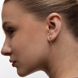 Pendientes Double Oria Chain en Plata 925 Bañada en Oro de 18 Kt