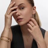 Pendientes Double Oria Chain en Plata 925 Bañada en Oro de 18 Kt