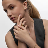 Pendientes Oria Cushion en Plata 925 Bañada en Oro de 18 Kt
