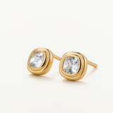 Pendientes Oria Cushion en Plata 925 Bañada en Oro de 18 Kt