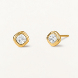 Pendientes Oria Cushion en Plata 925 Bañada en Oro de 18 Kt