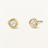 Pendientes Oria Cushion en Plata 925 Bañada en Oro de 18 Kt