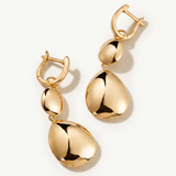 Pendientes Auren Double Drop en Plata 925 Bañada en Oro de 18 Kt