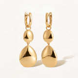 Pendientes Auren Double Drop en Plata 925 Bañada en Oro de 18 Kt