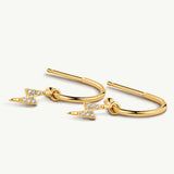 Pendientes Zyra en Plata 925 Bañada en Oro de 18 Kt