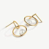 Pendientes Bold con perlas en Plata 925 Bañada en Oro de 18 Kt