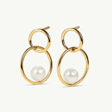 Pendientes Bold con perlas en Plata 925 Bañada en Oro de 18 Kt