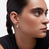Pendientes aro Embrace con perlas en Plata 925 Bañada en Oro de 18 Kt