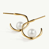 Pendientes aro Embrace con perlas en Plata 925 Bañada en Oro de 18 Kt