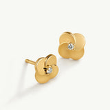 Pendientes Meadow con circonitas en Plata 925 Bañada en Oro de 18 Kt