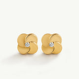Pendientes Meadow con circonitas en Plata 925 Bañada en Oro de 18 Kt