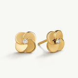 Pendientes Meadow con circonitas en Plata 925 Bañada en Oro de 18 Kt