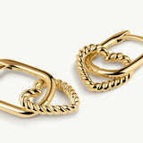 Pendientes aro corazón gallonado en Plata 925 Bañada en Oro de 18 Kt