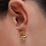 Pendientes aro Daisy Drops en Plata 925 Bañada en Oro de 18 Kt