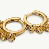 Pendientes aro Daisy Drops en Plata 925 Bañada en Oro de 18 Kt