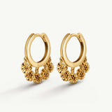 Pendientes aro Daisy Drops en Plata 925 Bañada en Oro de 18 Kt