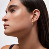 Pendientes aro Rhombus en Plata 925 Bañada en Oro de 18 Kt