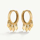 Pendientes aro Rhombus en Plata 925 Bañada en Oro de 18 Kt