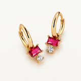 Pendientes aro Alchemy con circonitas en Plata 925 Bañada en Oro de 18 Kt