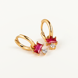 Pendientes aro Alchemy con circonitas en Plata 925 Bañada en Oro de 18 Kt
