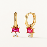 Pendientes aro Alchemy con circonitas en Plata 925 Bañada en Oro de 18 Kt