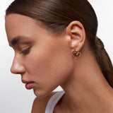 Pendientes corazón Flow en Plata 925 Bañada en Oro de 18 Kt