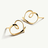 Pendientes corazón Flow en Plata 925 Bañada en Oro de 18 Kt
