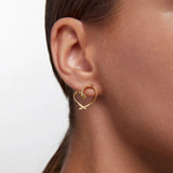 Pendientes corazón Flow en Plata 925 Bañada en Oro de 18 Kt