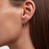 Pendientes Mini Beads Line en Plata 925 Bañada en Oro de 18 Kt