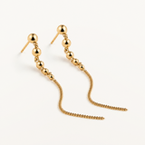 Pendientes Mini Beads Line en Plata 925 Bañada en Oro de 18 Kt